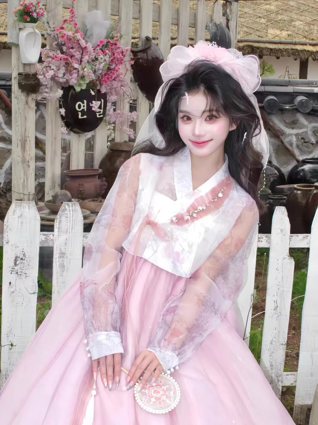 Pink Hanbok | Traditional Korean Court Dress for Event