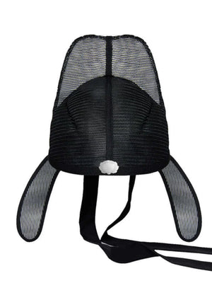 Black scholar hat with removable wings and jade-style front ornament