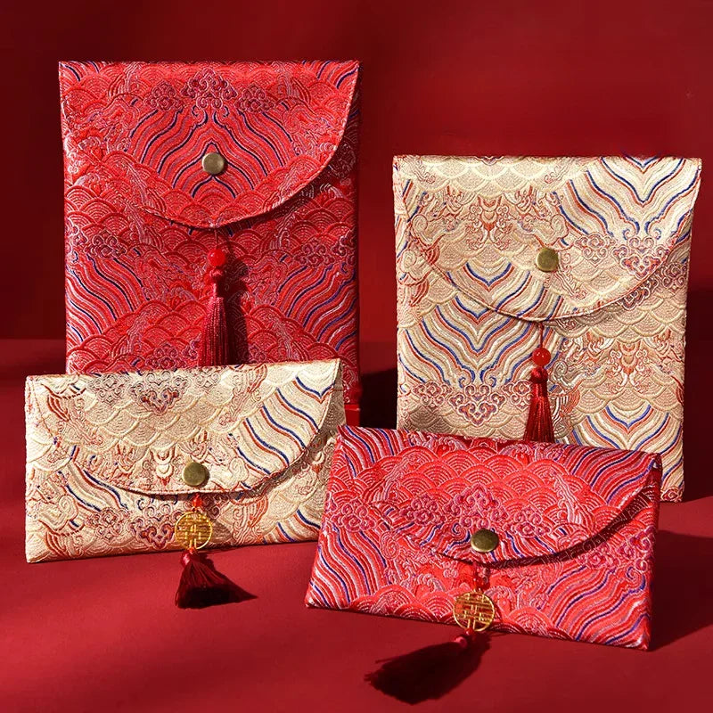 "Auspicious Cloud Congratulations" Chinese Wedding Big Red Envelope Hong Bao - Yandan_Hanfu