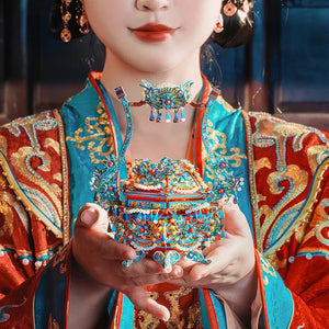 Shili Hongzhuang Diancui Carry Basket 3D Three-dimensional Puzzle Metal Assembling Model Wedding Gift - Yandan_Hanfu