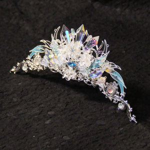 Ice Blossom crown with pale blue floral details