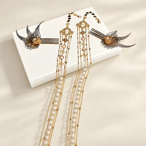 Clear long tassel side ornament
