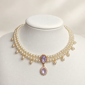Purple double-layer necklace