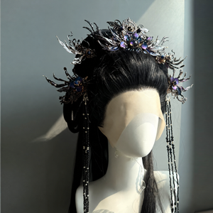 Linglong Ji hair crown and pins styled on a wig; wig not included