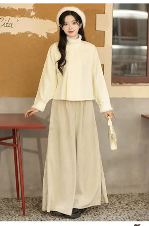 Qiongyuge chestnut Ming Hanfu set - Yandan_Hanfu