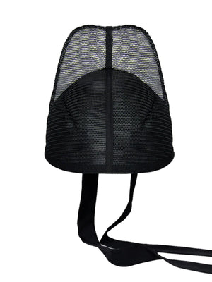Plain black scholar hat with flowing ribbons