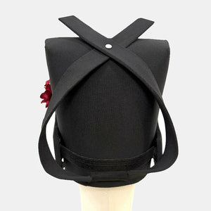 Rear view of crossed wings on the futou hat
