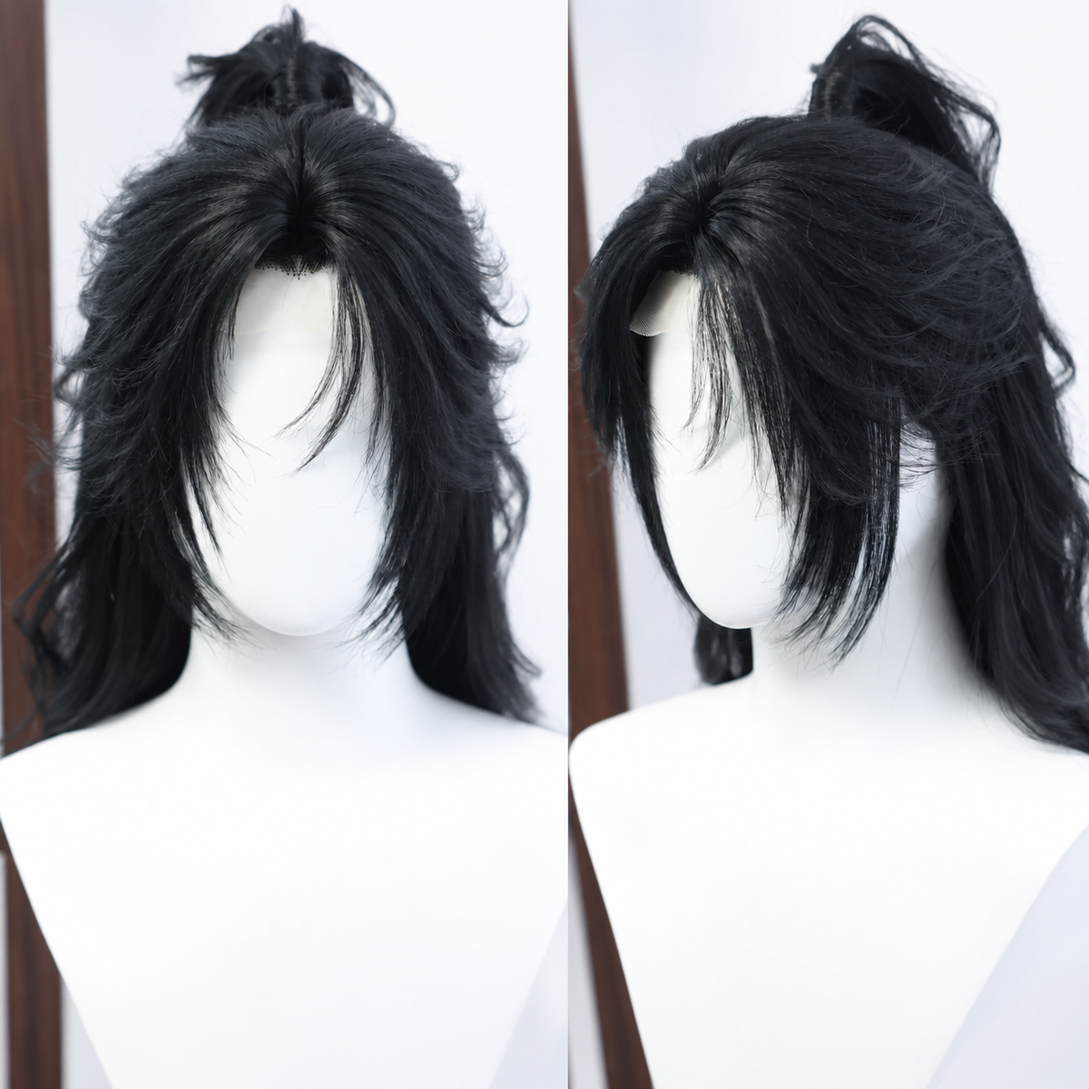 Shaodongjia black cosplay wig, wolf cut