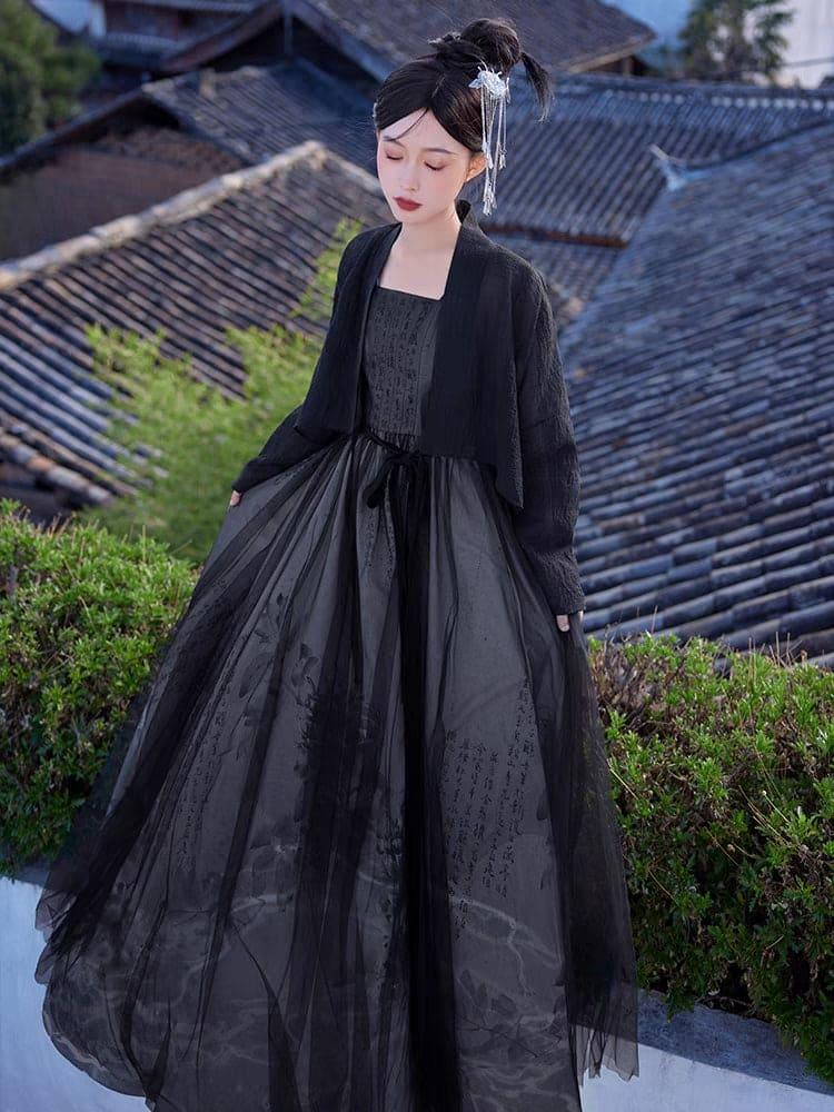 Black Modern Hanfu | Chinese Clothing for Women Top / XS Black Modern Hanfu | Chinese Clothing for Women Top / XS
