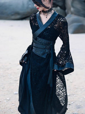 Modern Black Hanfu Dress 【大青龙肆】 - Yandan_Hanfu