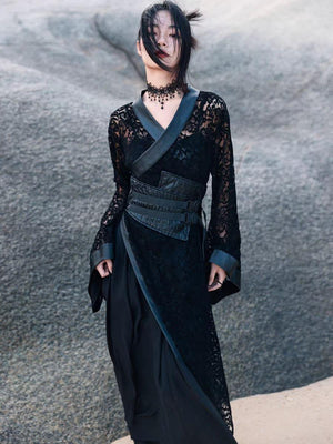 Modern Black Hanfu Dress 【大青龙肆】 - Yandan_Hanfu