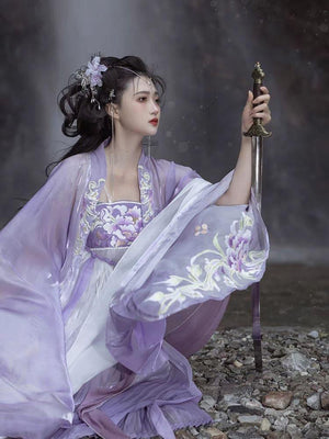 Purple Traditional Hanfu Dress - Yandan_Hanfu