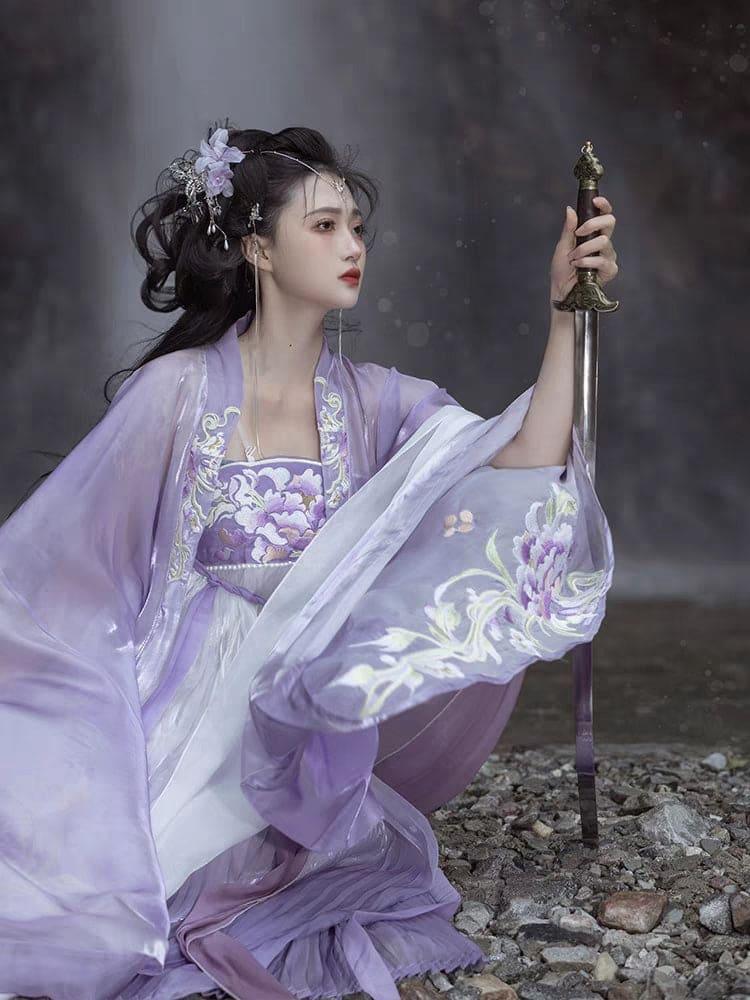 Purple Traditional Hanfu Dress - Yandan_Hanfu