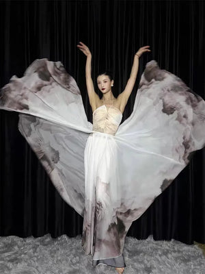 Black&White Chinese Dance Dress outfit - Yandan_Hanfu