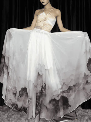 Black&White Chinese Dance Dress outfit - Yandan_Hanfu