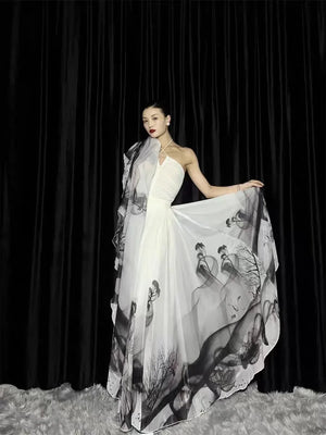 Black&White Chinese Dance Dress outfit - Yandan_Hanfu