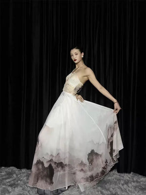 Black&White Chinese Dance Dress outfit - Yandan_Hanfu