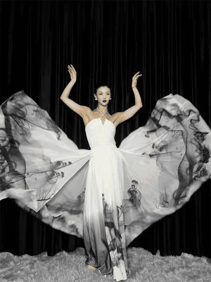 Black&White Chinese Dance Dress outfit - Yandan_Hanfu