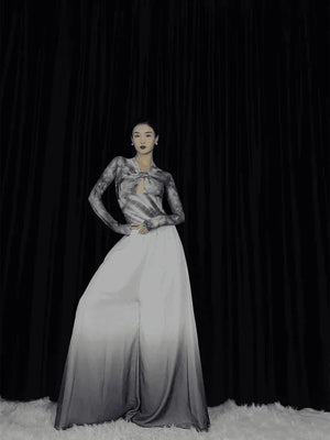 Black&White Chinese Dance Dress outfit - Yandan_Hanfu