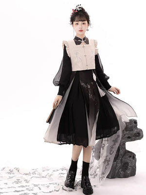Black Dress New China Style - Yandan_Hanfu