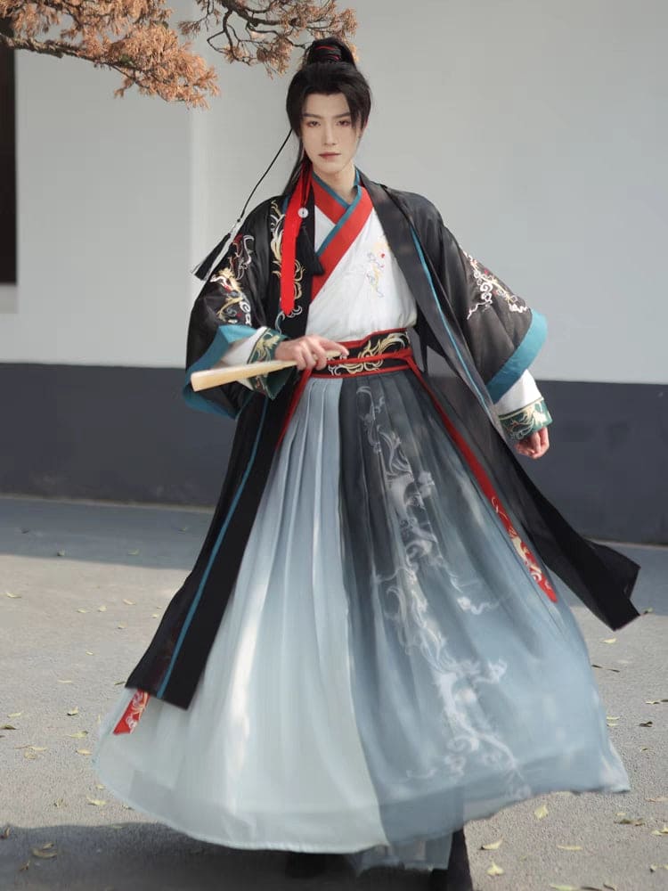 men's Hanfu, from traditional Chinese menswear to modern from Tang Dynasty traditional attire to Ming and Song Dynasty inspired Hanfu. Items such as scholar official Hanfu hats, Chinese court official attire, and royal traditional dress are prominently featured. This display also offers a glimpse into the evolution of Asian clothing, presenting pieces like casual Hanfu and Asian-inspired outfits.Hanfu patterns contributes to the journey through the history of male Chinese and Asian fashion