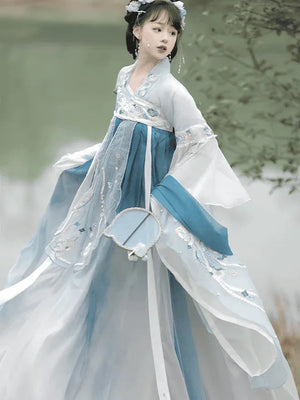 Blue Traditional Hanfu Dress - Yandan_Hanfu