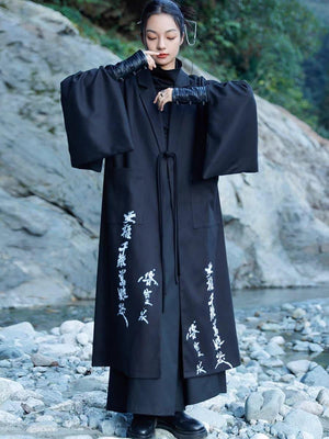 Unisex Black Coat - Yandan_Hanfu
