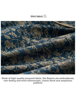 Blue Tibetan Men's Robe – Traditional Winter Coat with Ethnic Style and Modern Elegance - Yandan_Hanfu