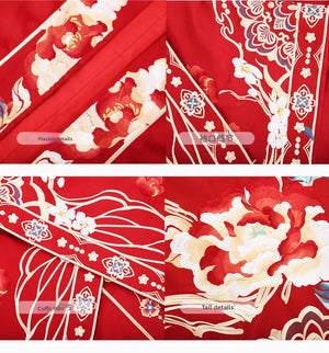 Authentic Tang-Style Bridal Hanfu – Custom Embroidered Red Gown with Flowing Grand Sleeves - Yandan_Hanfu