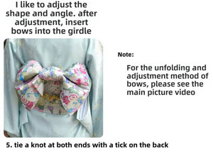 Japanese kimono waist seal, yukata belt, gorgeous brocade bow belt, styling knot waist seal. - Yandan_Hanfu