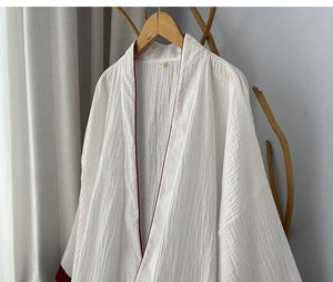 Wide sleeve construction of the breathable two-layer cotton gauze robe