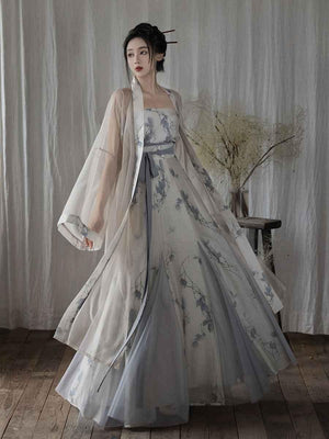 Grey Modern Chinese Hanfu Dress - Yandan_Hanfu