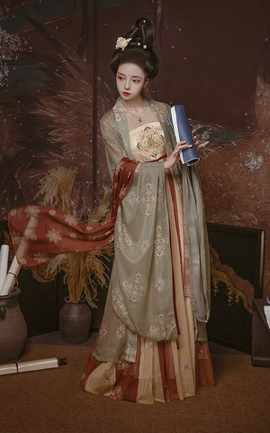 Tang Dynasty | Green\Red Hanfu Dress - Yandan_hanfu_china
