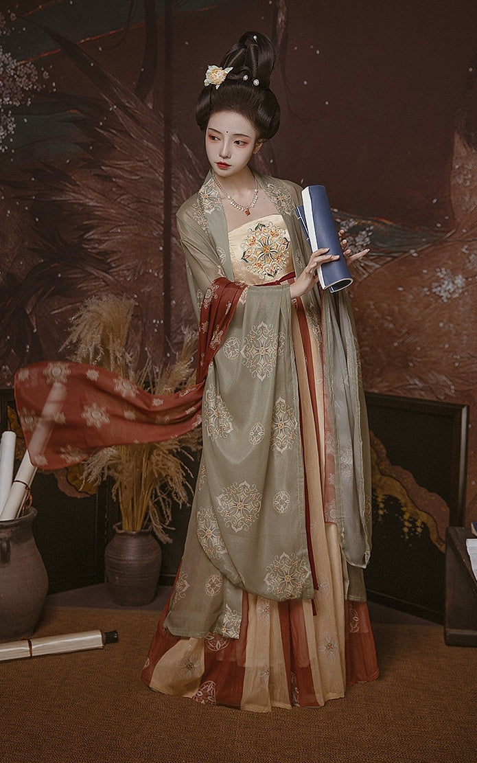 Tang Dynasty | Green\Red Hanfu Dress - Yandan_hanfu_china