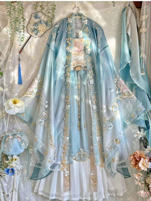 Tang Dynasty | Blue Traditional Hanfu (白茶) - Yandan_Hanfu