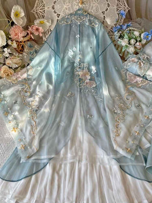 Tang Dynasty | Blue Traditional Hanfu (白茶) - Yandan_Hanfu