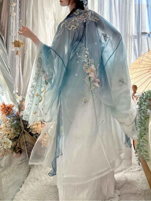 Tang Dynasty | Blue Traditional Hanfu (白茶) - Yandan_Hanfu