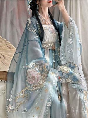 Tang Dynasty | Blue Traditional Hanfu (白茶) - Yandan_Hanfu