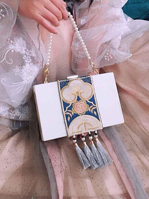 Handmade Embroidery Rectangular Hanfu Bag - Yandan_Hanfu