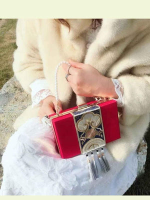 Handmade Embroidery Rectangular Hanfu Bag - Yandan_Hanfu