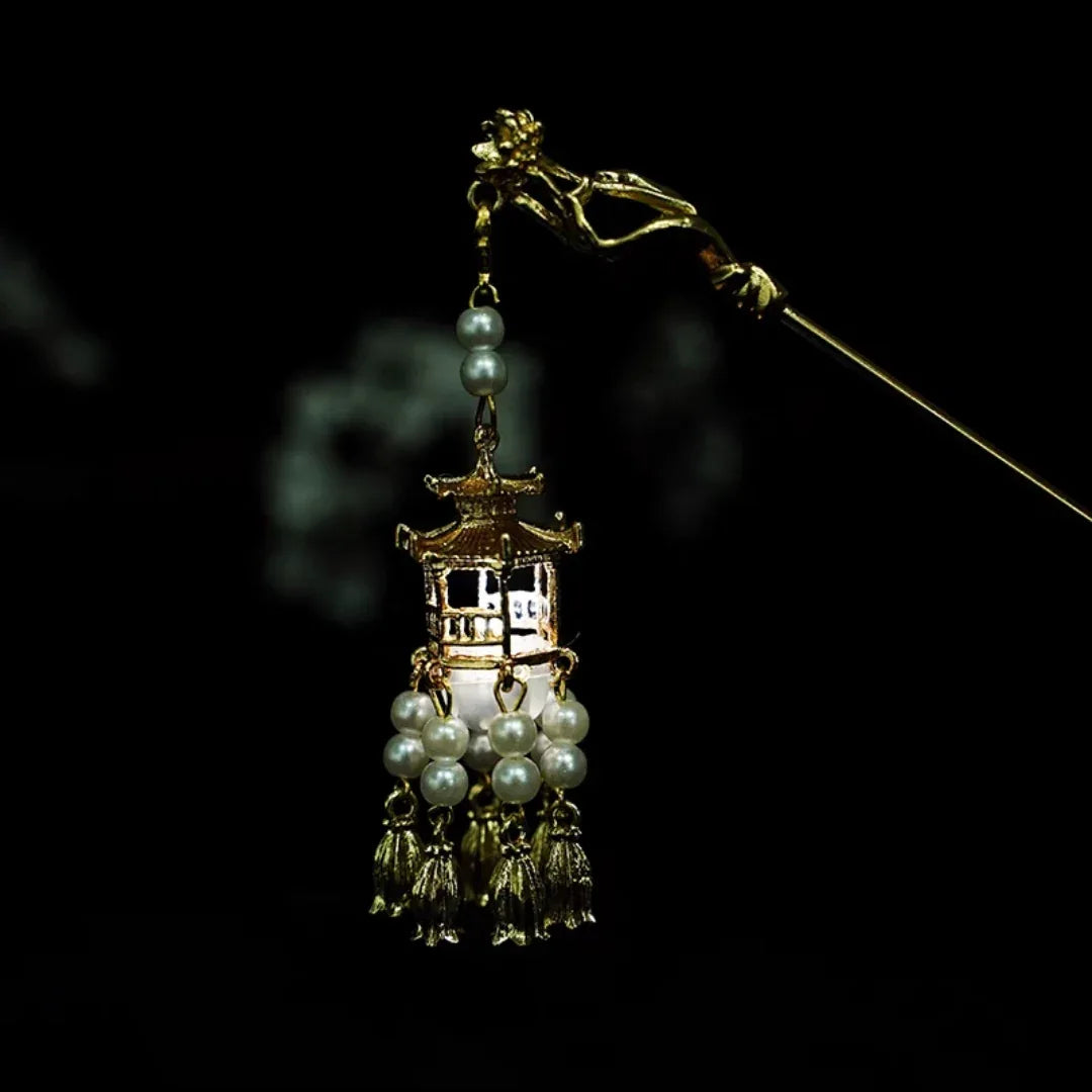 Shinning pavilion tassel hairpin - Yandan_Hanfu