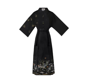 Black modern hanfu set| Ma mian qun|Ming dynasty - Yandan_Hanfu