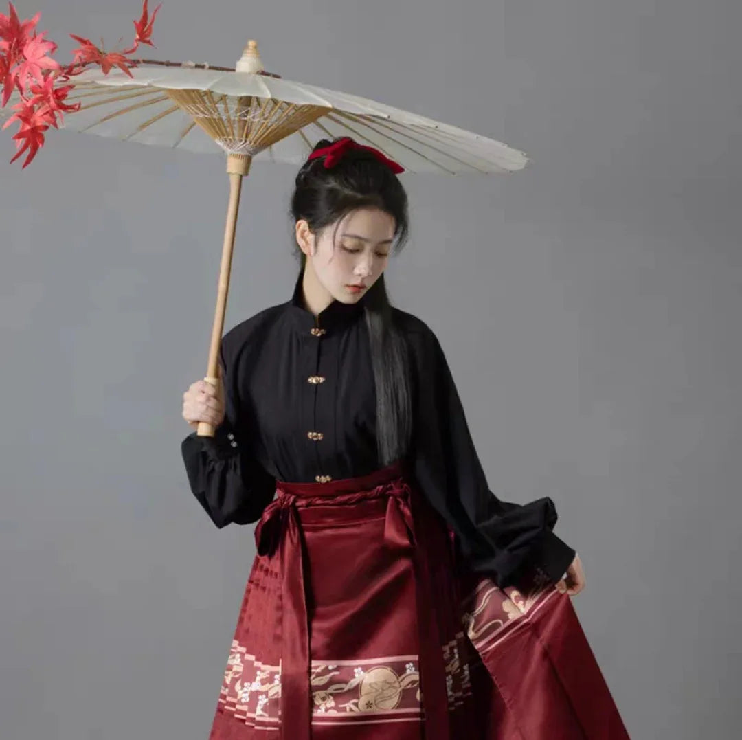 Ming Dynasty|JIUMI Modern Hanfu Set| Mamian - Yandan_Hanfu