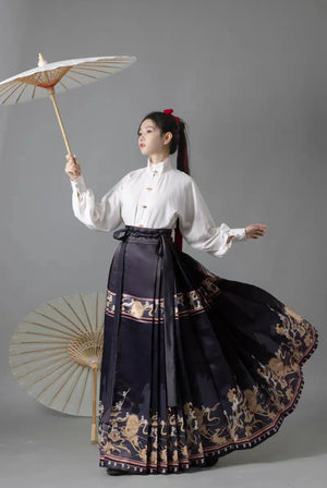 Ming Dynasty|JIUMI Modern Hanfu Set| Mamian - Yandan_Hanfu