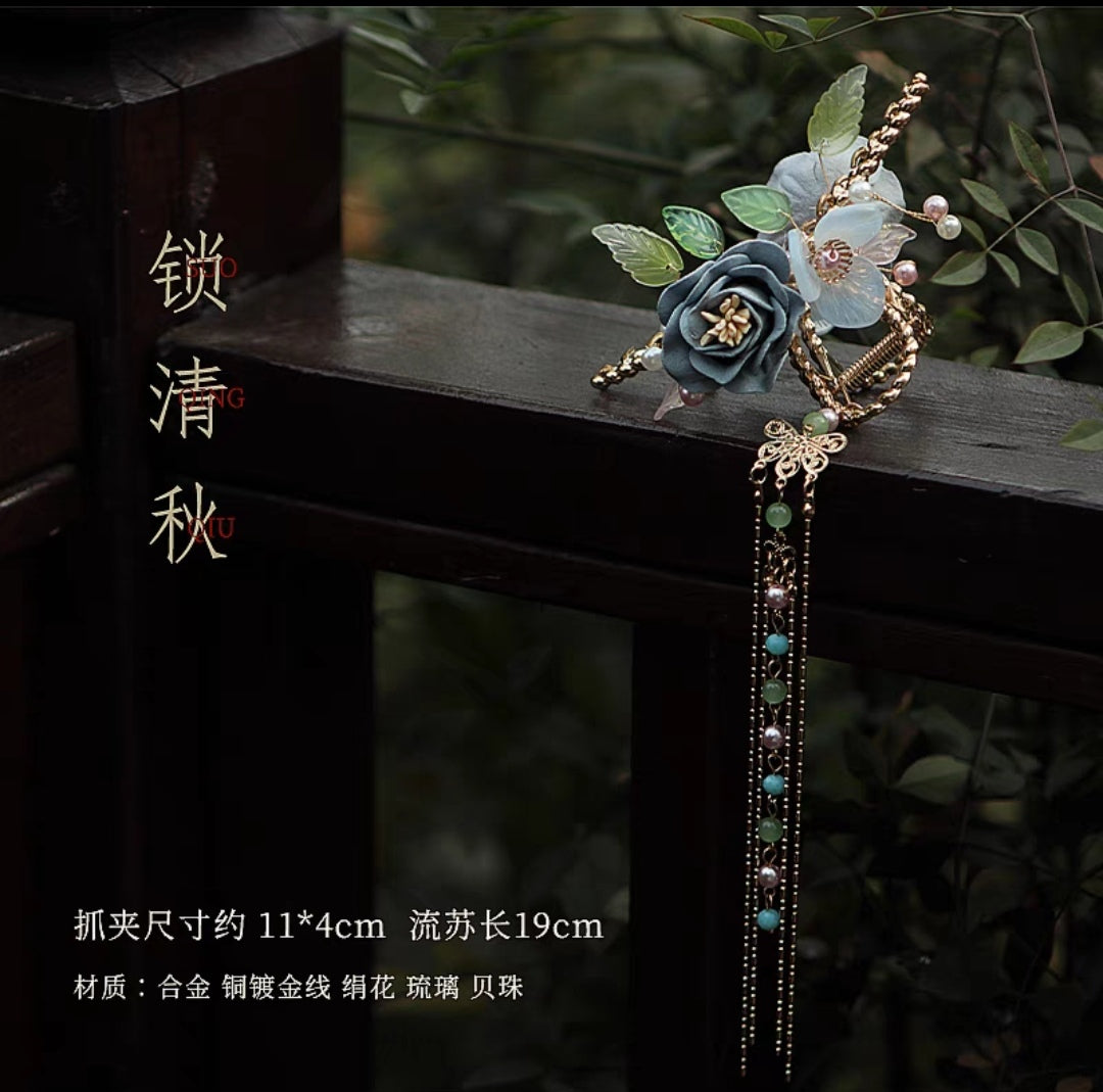 FlowerTassel Claw Clip - Yandan_hanfu_china
