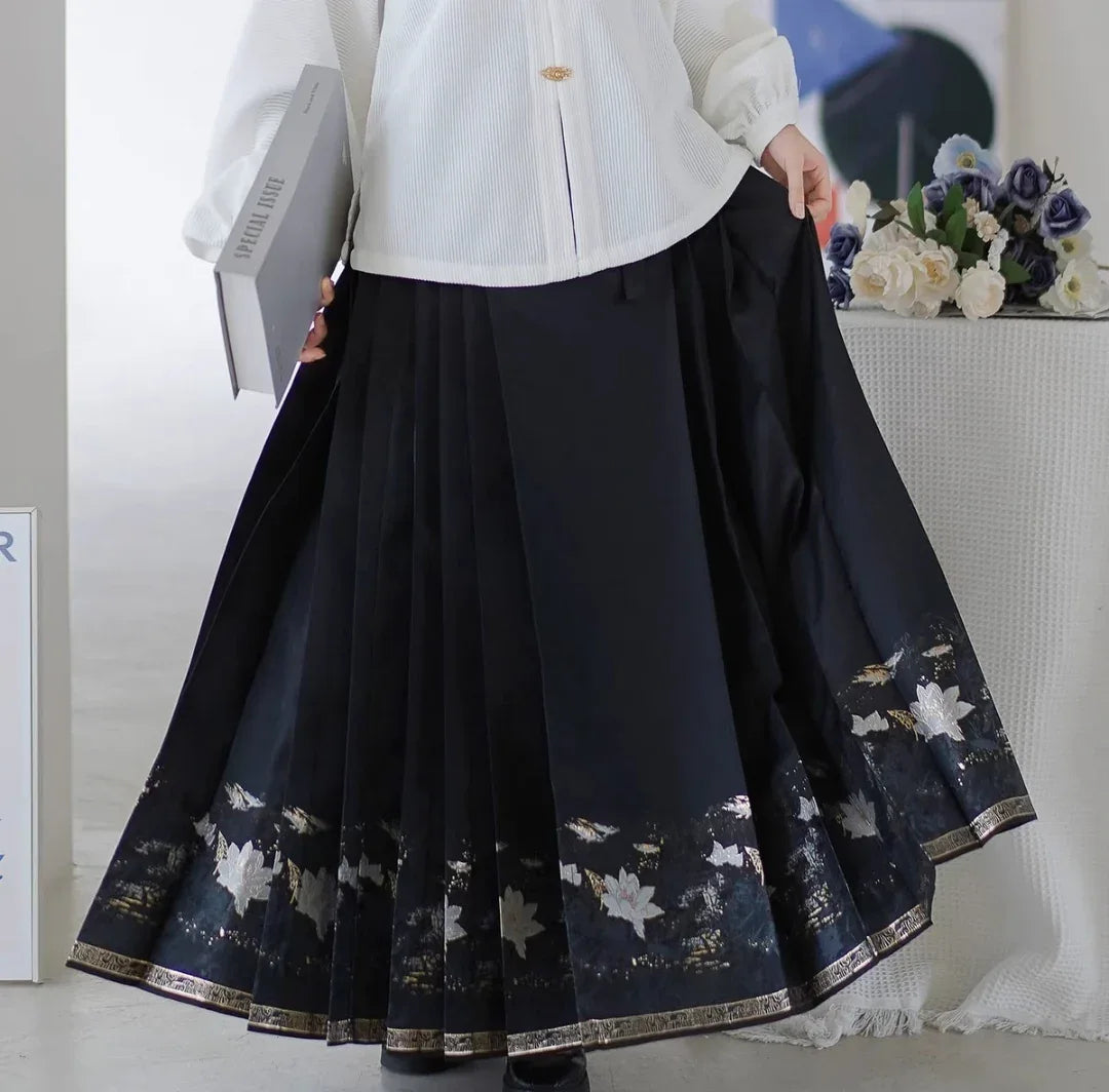 Mamian Dress【月华赋】 White/Purple/Blue/Black/Red - Yandan_Hanfu