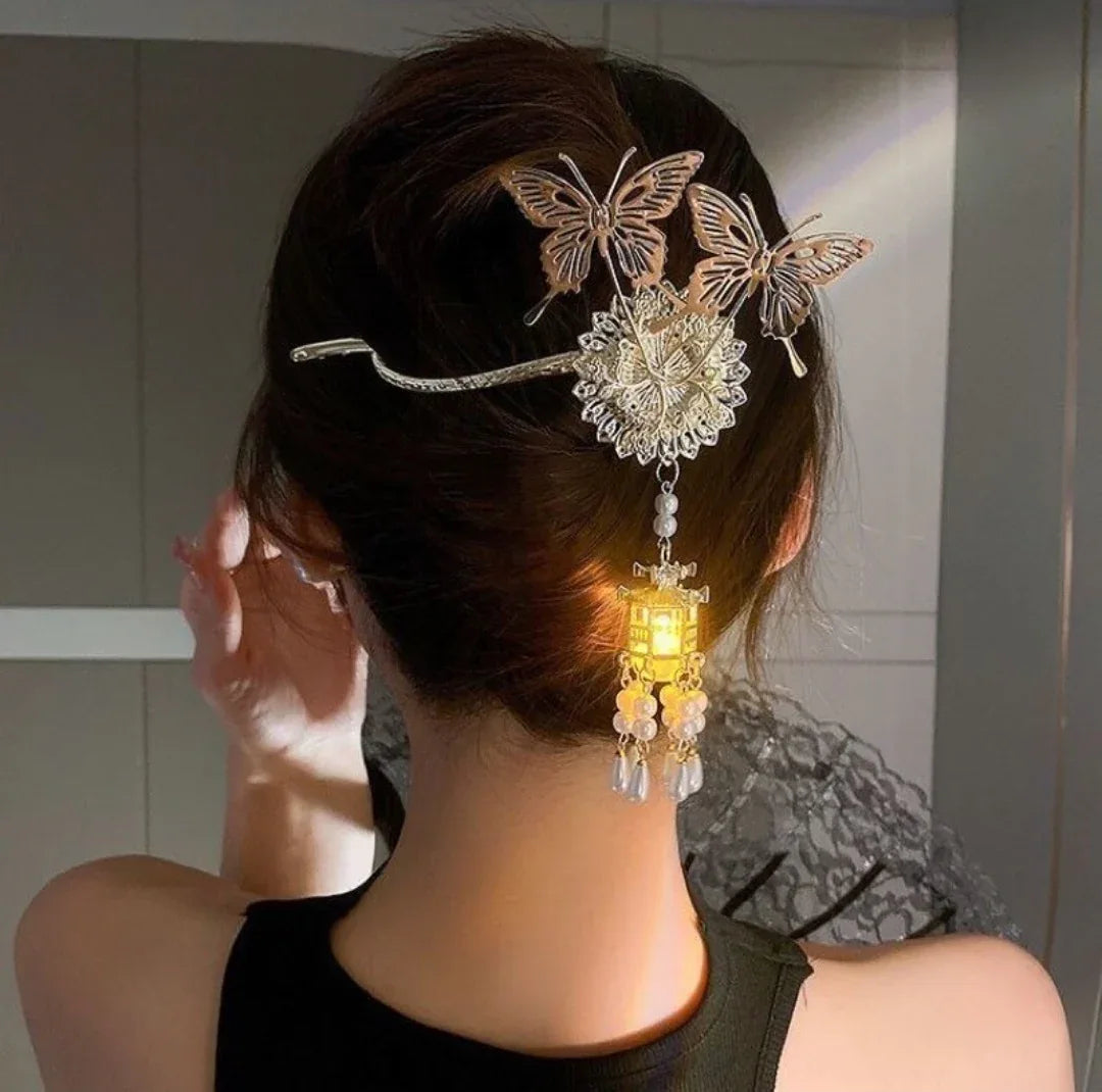 Lantern butterfly hairpin 【新中式】 - Yandan_Hanfu