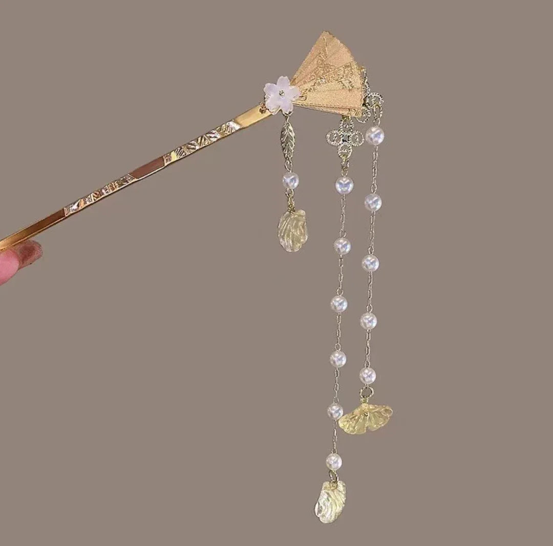 Fan tassel hairpin - Yandan_Hanfu