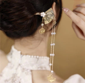 Fan tassel hairpin - Yandan_hanfu_china