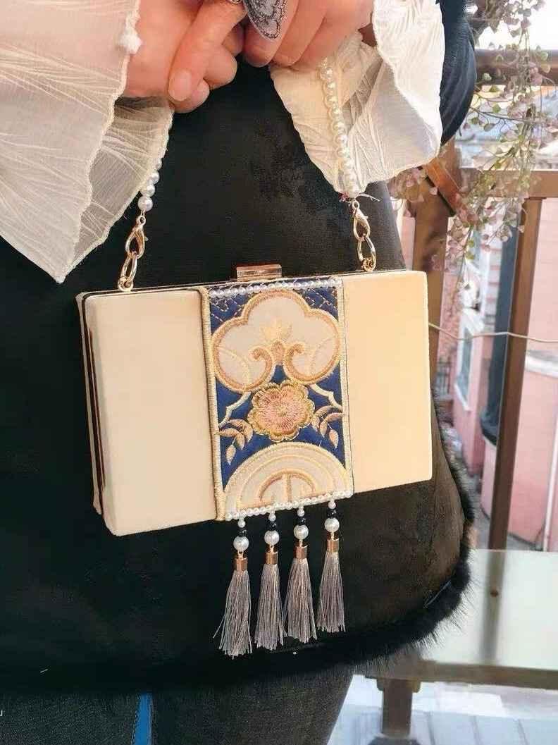Handmade Embroidery Rectangular Hanfu Bag - Yandan_Hanfu